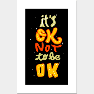 It's Ok Not Ok To Be Positive Sayings Inspiration Posters and Art